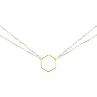 Matthew Calvin Double Chain Hexagon Pendant Necklace - Gold/Silver