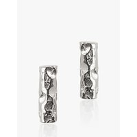 Matthew Calvin Small Meteorite Bar Stud Earrings - Silver