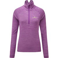 Ronhill Stride Thermal Long Sleeve Half-Zip T-Shirt - Purple/Yellow
