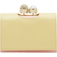 Ted Baker Emmey Leather Small Pearl Bobble Purse - Light Yellow