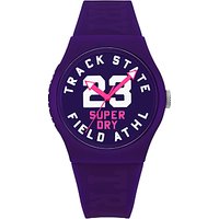 Superdry Urban Track & Field Silicone Strap Watch - Purple