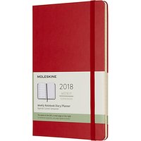 Moleskine 12-Month Large Weekly Hard Cover Diary/Notebook 2018 - Red
