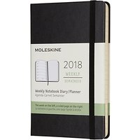 Moleskine 12-Month Pocket Weekly Hard Cover Diary/Notebook 2018 - Black