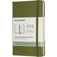 Moleskine 12-Month Pocket Weekly Hard Cover Diary/Notebook 2018 - Green