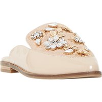 Dune Gemily Embellished Pointed Toe Mule Loafers - Nude