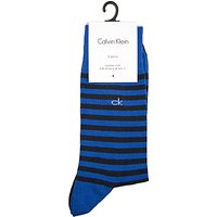 Calvin Klein Bar Stripe Socks, Pack Of 2 - Blue/Navy