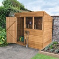 7X5 Pent Overlap Wooden Shed With Assembly Service - 5013053151839