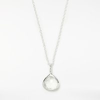 John Lewis Gemstones Birthstone Pendant Necklace - April Crystal