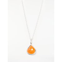 John Lewis Gemstones Birthstone Pendant Necklace - Orange Carnelian