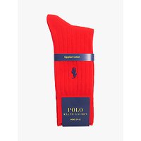 Polo Ralph Lauren Egyptian Cotton Blend Ribbed Socks - Red