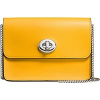 Coach Bowery Leather Turnlock Chain Across Body Bag - Yellow