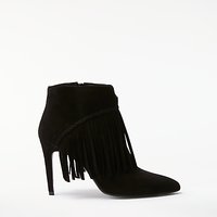 AND/OR Orieta Fringe Stiletto Heeled Ankle Boots - Black