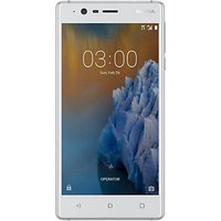 Nokia 3 Smartphone, Android, 5, 4G LTE, SIM Free, 16GB - Silver