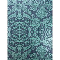 Matthew Williamson Orangery Lace Wallpaper - Midnight/Metallic Jade W7142-04