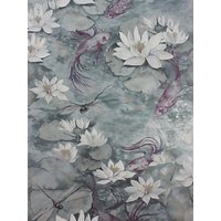 Matthew Williamson Water Lilly Wallpaper - Dove Grey W7148-04