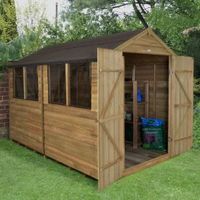 8X10 Apex Overlap Wooden Shed With Assembly Service - 5013053151105