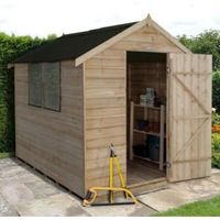8X6 Apex Overlap Wooden Shed With Assembly Service Base Included - 5013053152348