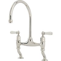 Perrin & Rowe Ionian 4193 2 Lever Deck Mounted Kitchen Tap - Nickel