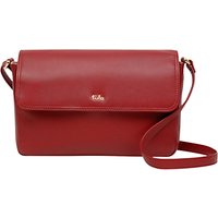 Tula Nappa Originals Leather Medium Flap Over Across Body Bag - Scarlet
