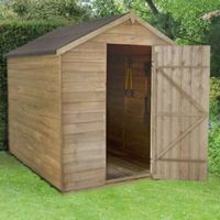 8X6 Apex Overlap Wooden Shed With Assembly Service Base Included - 5013053152300