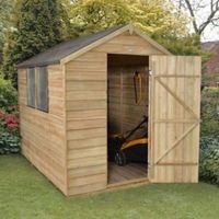 8X6 Apex Overlap Wooden Shed With Assembly Service - 5013053151082