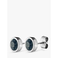 Dyrberg/Kern Noble Swarovski Stud Earrings - Silver/Blue
