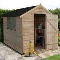 8X6 Apex Overlap Wooden Shed Base Included - 5013053152324