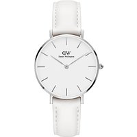 Daniel Wellington Women's Petite Leather Strap Watch - White