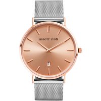 Abbott Lyon Women's Stellar 40 Date Mesh Bracelet Strap Watch - Silver/Rose Gold