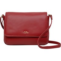 Tula Nappa Originals Leather Small Flap Over Across Body Bag - Scarlet