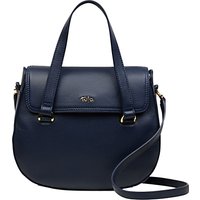 Tula Originals Leather Medium Flapover Grab Bag - Dark Blue