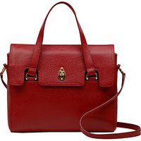 Tula Originals Leather Medium Grab Flapover Bag - Red Scarlet
