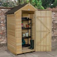 4X3 Apex Overlap Wooden Shed With Assembly Service - 5013053152089