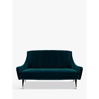 Duresta Carnaby Petite Sofa, Ebony And Gold Tipped Leg - Harrow Velvet Emerald