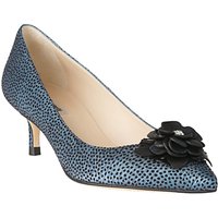 L.K. Bennett Portia Flower Pointed Toe Court Shoes - Power Blue