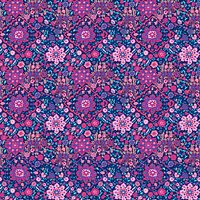 Freespirit Kaleidoscope Print Fabric - Navy/Purple
