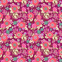 Freespirit Grand Bouquet Print Fabric - Purple