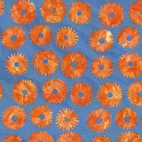 Freespirit Saw Circles Print Fabric - Blue/Orange