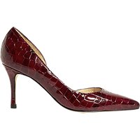 Karen Millen Croc Stiletto Heeled Court Shoes - Dark Red