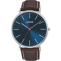Lorus Men's Leather Strap Watch - Brown/Navy