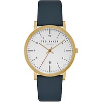 Ted Baker Men's Samuel Date Leather Strap Watch - Navy/White