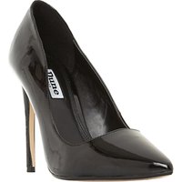 Dune Amalfie Pointed Toe Stiletto Heeled Court Shoes - Black Patent
