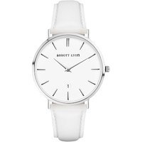 Abbott Lyon Women's Kensington 34 Date Leather Strap Watch - White
