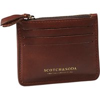 Scotch & Soda Classic Leather Card Holder - Chestnut