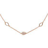 Finesse Swarovski Crystal Teardrop Chain Necklace - Rose Gold