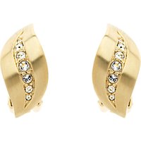 Finesse Satin Swarovski Crystal Swirl Stud Earrings - Gold