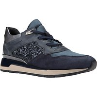 Geox Shahira Breathable Lace Up Trainers - Dark Navy