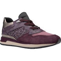 Geox Shahira Breathable Lace Up Trainers - Prune