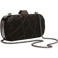 Karen Millen Satin And Lace Clutch Bag - Black