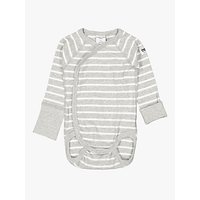 Polarn O. Pyret Baby Stripe Wraparound Bodysuit - Grey